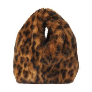 A.L.C. Brown Leopard Faux Fur Simone clutch